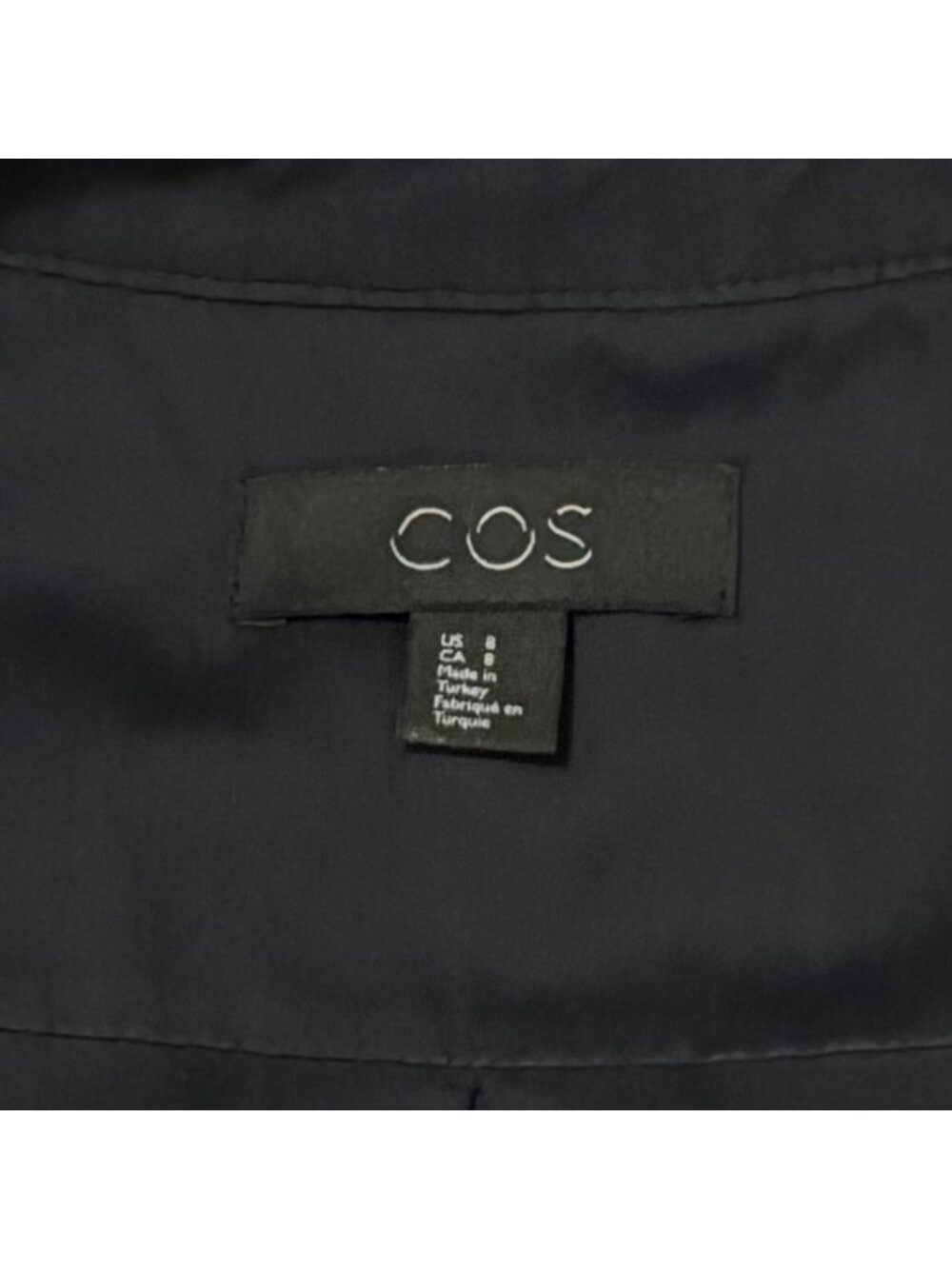 COS Navy Grosgrain detail shirt dress Size 8 - Picture 7 of 8